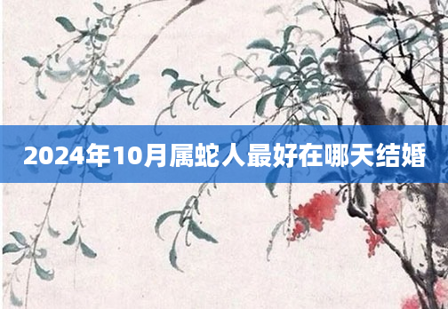 2024年10月属蛇人最好在哪天结婚
