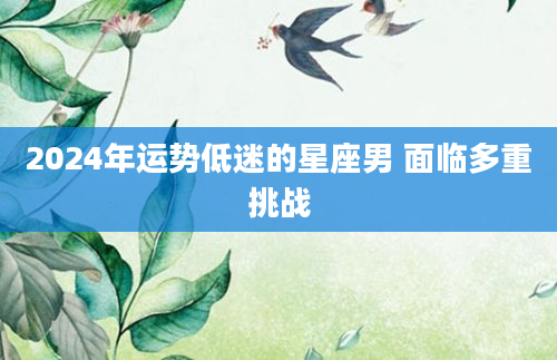 2024年运势低迷的星座男 面临多重挑战