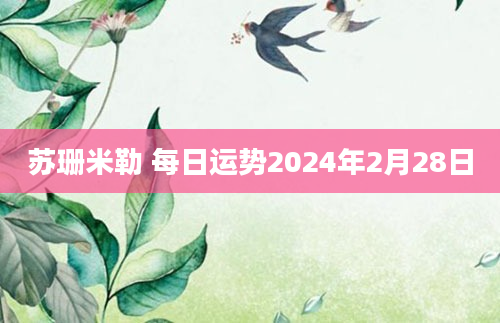苏珊米勒 每日运势2024年2月28日
