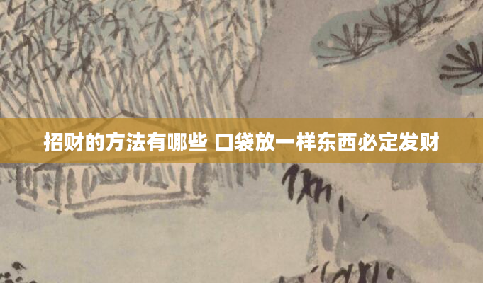 招财的方法有哪些 口袋放一样东西必定发财