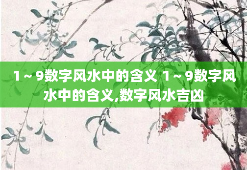 1～9数字风水中的含义 1～9数字风水中的含义,数字风水吉凶