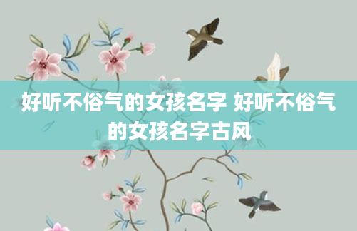 好听不俗气的女孩名字 好听不俗气的女孩名字古风