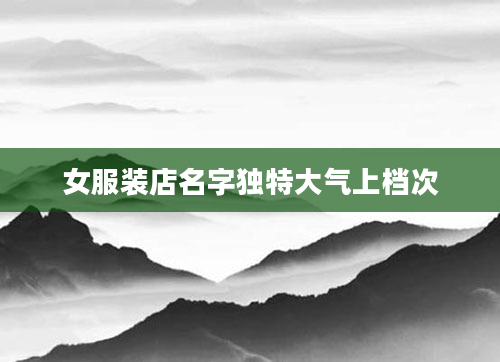 女服装店名字独特大气上档次