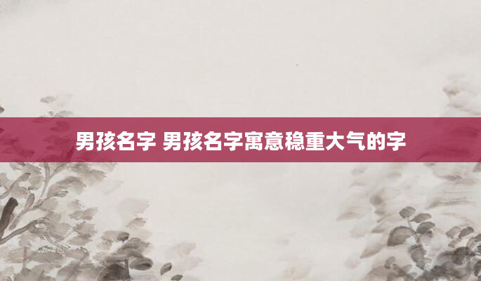 男孩名字 男孩名字寓意稳重大气的字