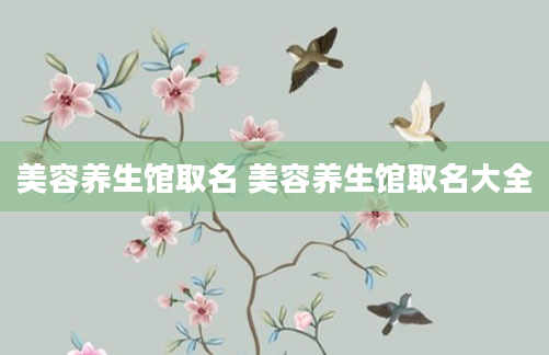 美容养生馆取名 美容养生馆取名大全