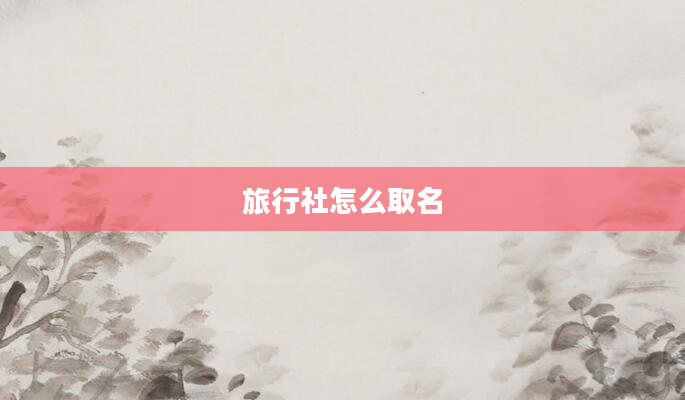 旅行社怎么取名