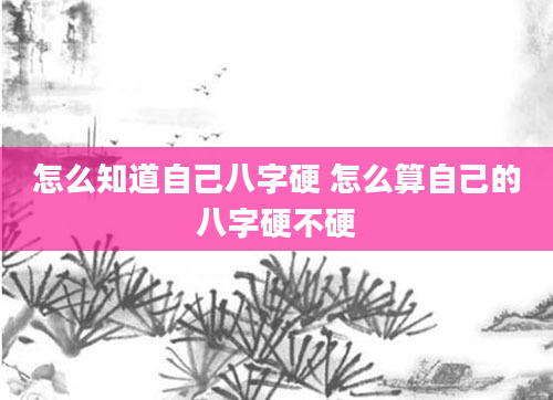 怎么知道自己八字硬 怎么算自己的八字硬不硬