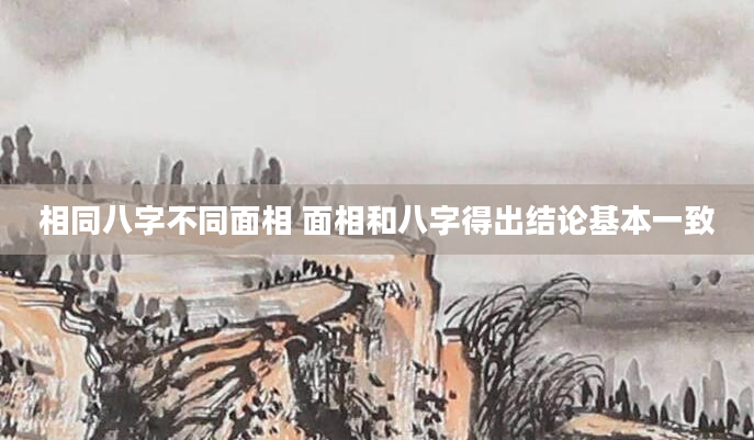 相同八字不同面相 面相和八字得出结论基本一致
