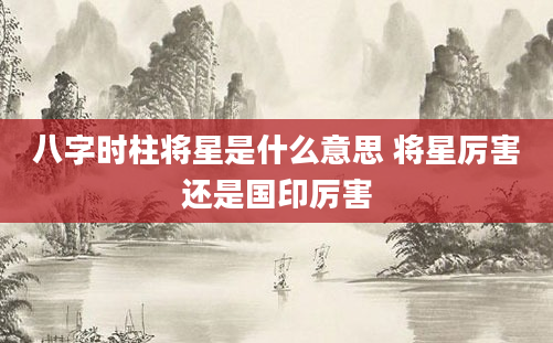 八字时柱将星是什么意思 将星厉害还是国印厉害