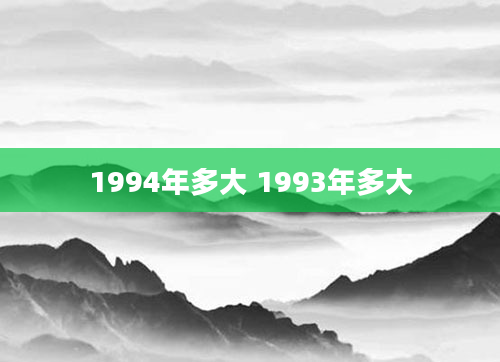 1994年多大 1993年多大