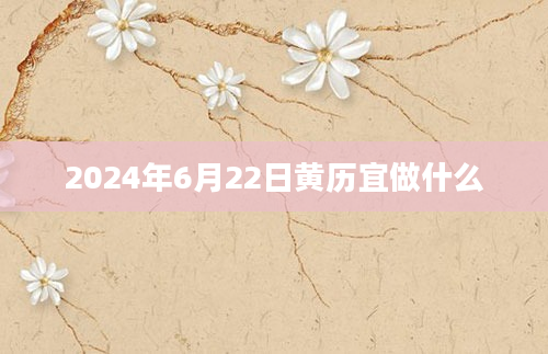2024年6月22日黄历宜做什么
