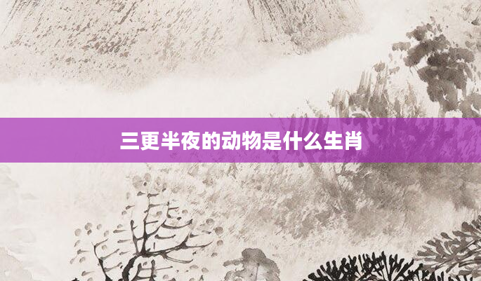 三更半夜的动物是什么生肖