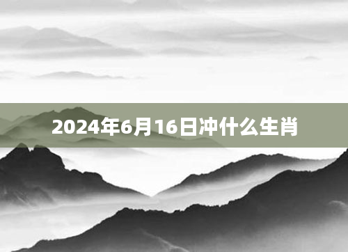 2024年6月16日冲什么生肖