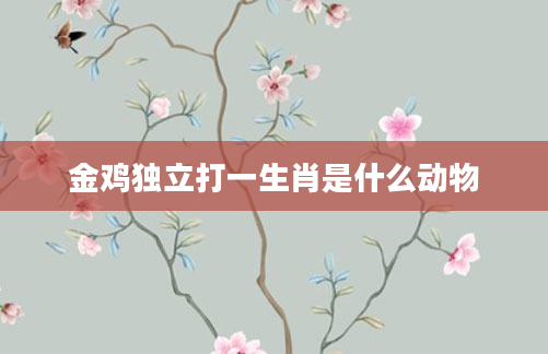 金鸡独立打一生肖是什么动物