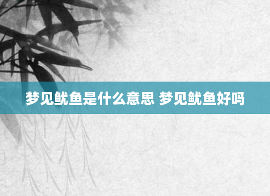 梦见鱿鱼是什么意思 梦见鱿鱼好吗