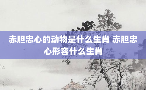 赤胆忠心的动物是什么生肖 赤胆忠心形容什么生肖