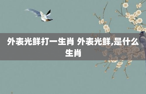 外表光鲜打一生肖 外表光鲜,是什么生肖