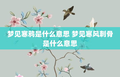 梦见寒鸦是什么意思 梦见寒风刺骨是什么意思