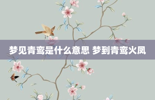 梦见青鸾是什么意思 梦到青鸾火凤