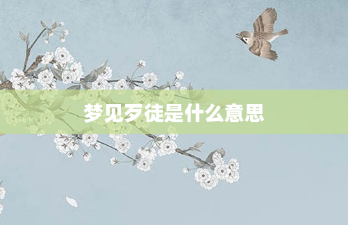 梦见歹徒是什么意思