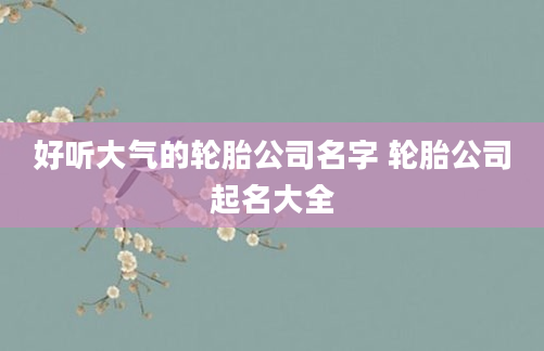 好听大气的轮胎公司名字 轮胎公司起名大全