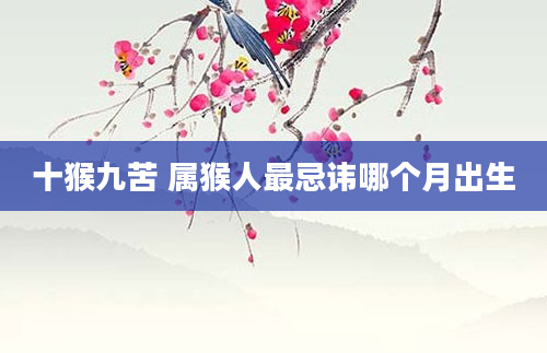 十猴九苦 属猴人最忌讳哪个月出生