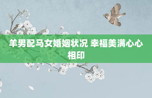 羊男配马女婚姻状况 幸福美满心心相印