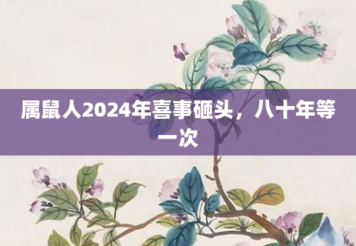属鼠人2024年喜事砸头，八十年等一次