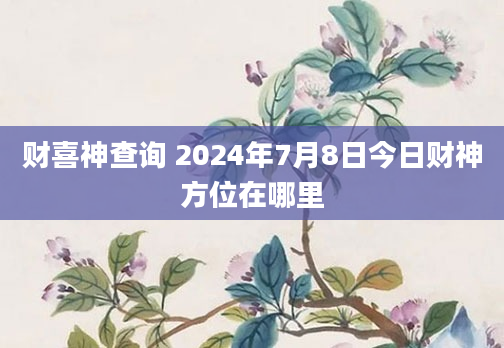 财喜神查询 2024年7月8日今日财神方位在哪里
