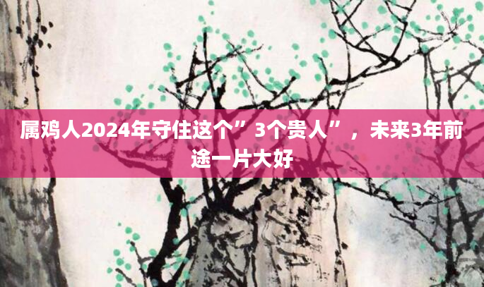 属鸡人2024年守住这个”3个贵人”，未来3年前途一片大好