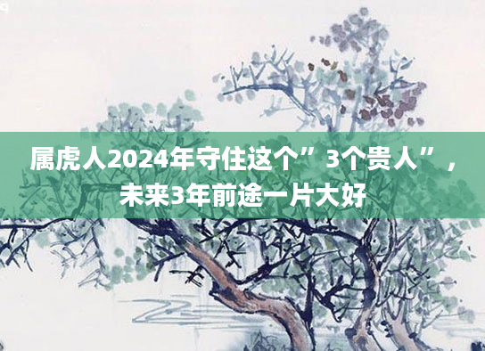属虎人2024年守住这个”3个贵人”，未来3年前途一片大好