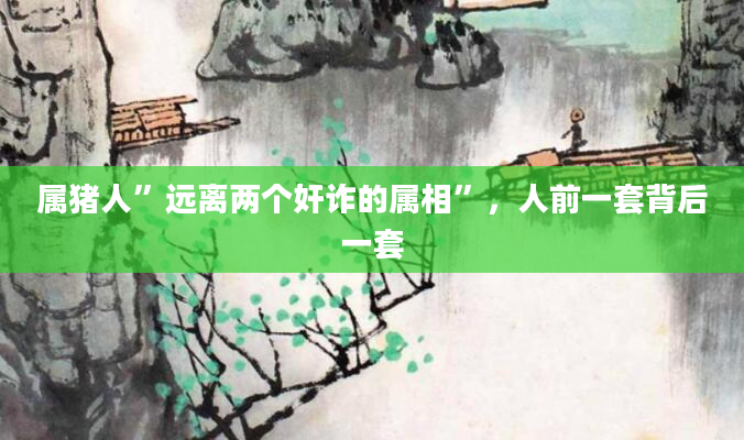 属猪人”远离两个奸诈的属相”，人前一套背后一套