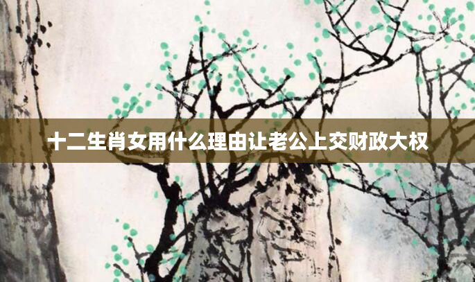 十二生肖女用什么理由让老公上交财政大权