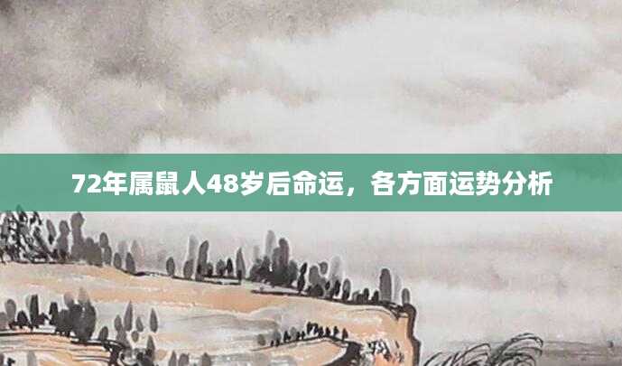 72年属鼠人48岁后命运，各方面运势分析