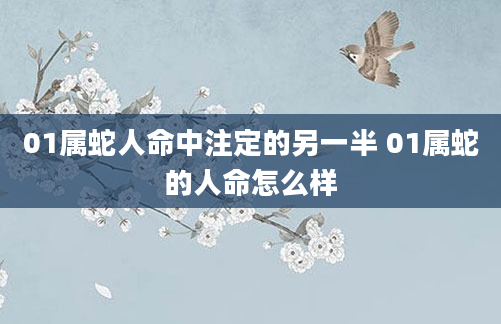 01属蛇人命中注定的另一半 01属蛇的人命怎么样