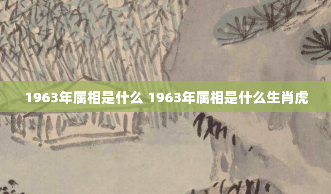 1963年属相是什么 1963年属相是什么生肖虎
