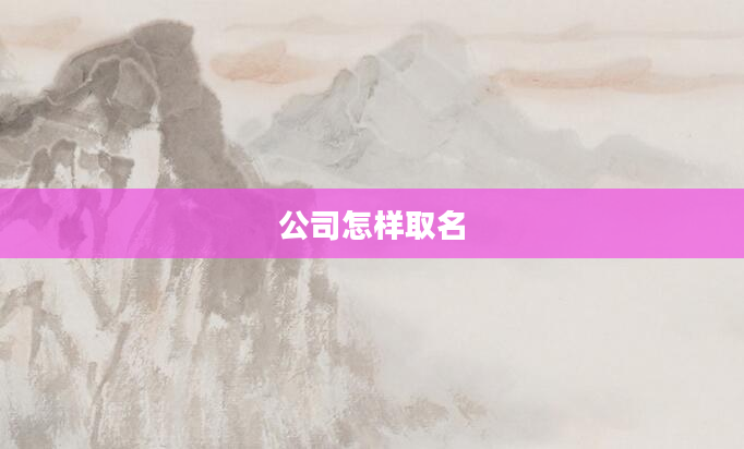 公司怎样取名