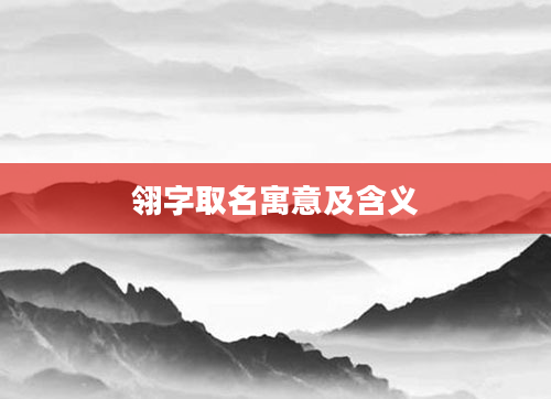 翎字取名寓意及含义