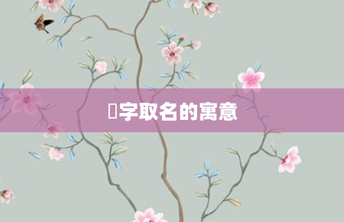 渃字取名的寓意