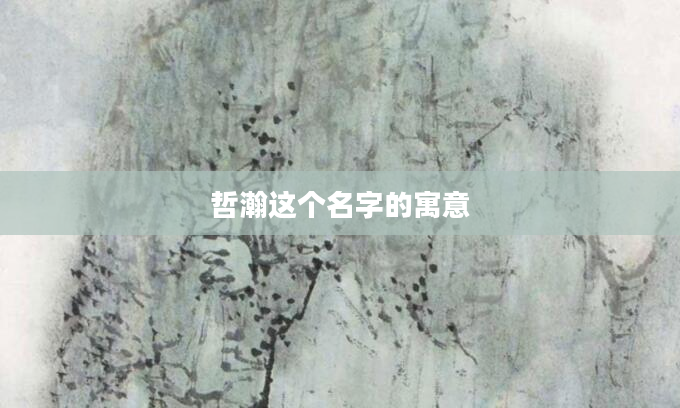 哲瀚这个名字的寓意