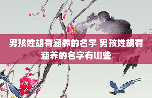 男孩姓胡有涵养的名字 男孩姓胡有涵养的名字有哪些