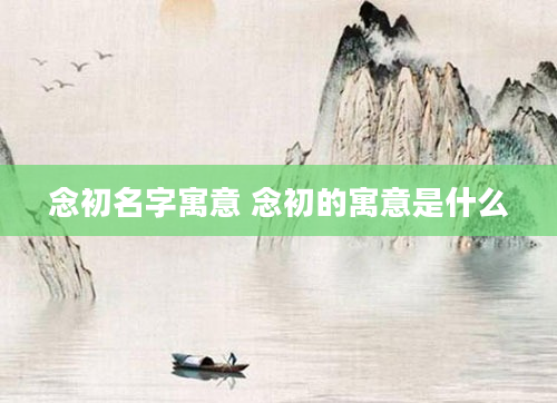 念初名字寓意 念初的寓意是什么