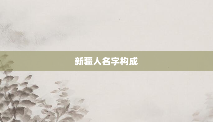 新疆人名字构成