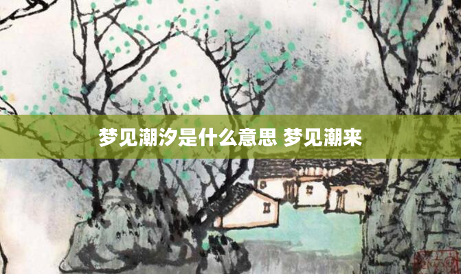 梦见潮汐是什么意思 梦见潮来