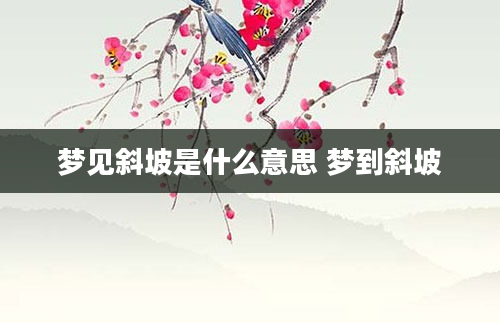 梦见斜坡是什么意思 梦到斜坡