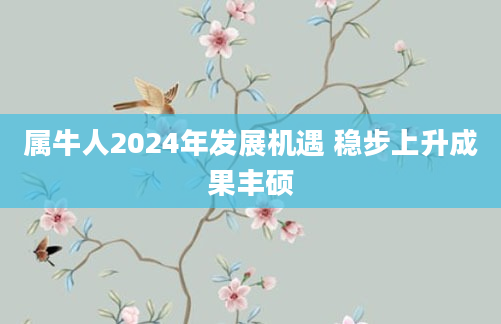 属牛人2024年发展机遇 稳步上升成果丰硕