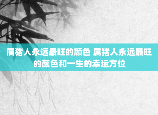 属猪人永远最旺的颜色 属猪人永远最旺的颜色和一生的幸运方位