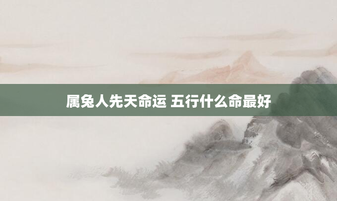 属兔人先天命运 五行什么命最好