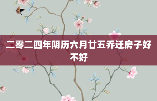 二零二四年阴历六月廿五乔迁房子好不好