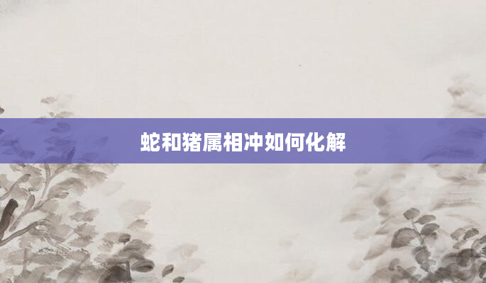 蛇和猪属相冲如何化解